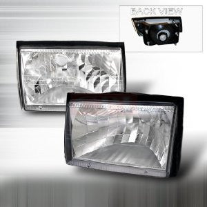 Ford 1987-1993 Ford Mustang Crystal Headlights/ Head Lamps-Euro Style