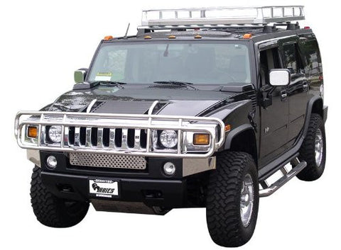 Hummer H2 Gmc H2 One Piece Grill/Brush Guard Stainless Grille Guards & Bull Bars Stainless Products Performance