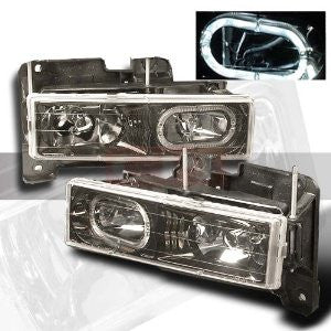 Chevy 1988-1998 Chevrolet Chevy C10 Full Size Halo Headlights/ Head Lamps-Euro Style-t