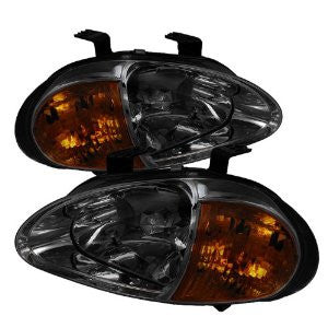 HONDA 1993-1997 HONDA DEL SOL 1PC HEADLIGHTS/ HEAD LAMPS - SMOKED -EURO SY  STYLE PERFORMANCE 1993,1994,1995,1996,1997