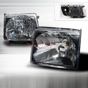 Toyota 1997-1999 Toyota Tacoma Headlights/ Head Lamps - Black-Euro Style