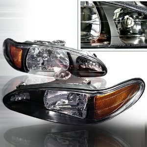 Ford 1997-2002 Ford Escort Headlights/ Head Lamps Jdm Black-Euro Style