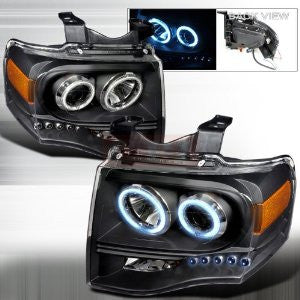 FORD 07-08 FORD EXPEDITION CCFL PROJECTOR HEADLIGHTS -BLACK   1 SET RH & LH 2007,2008