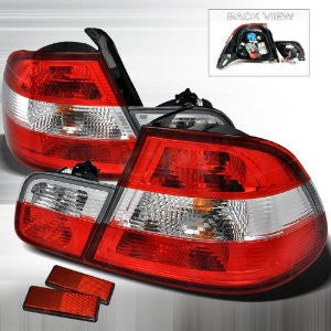 BMW 00-03 BMW E46 3SERIES 2DR RED CLEAR TAIL LIGHTS PERFORMANCE 1 SET RH & LH 2000,2001,2002,2003