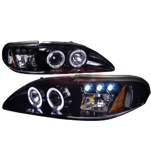 Ford Mustang Smoked Lens Gloss Black Housing Projector Headlights-s