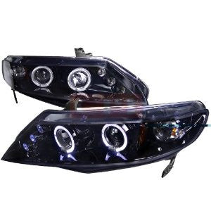 Honda Civic Smoked Lens Gloss Black Housing Projector Headlights-k