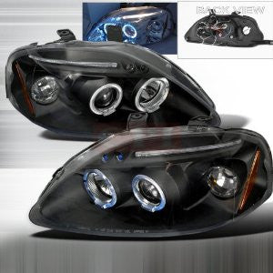 Honda 1999-2000 Honda Civic Led Halo Projector Head Lamps/ Headlights