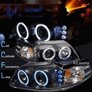 FORD 99-04 FORD MUSTANG - BLACK CCFL PROJECTOR HEAD LIGHTS/ LAMPS - PERFORMANCE 1 SET RH & LH 1999,2000,2001,2002,2003,2004