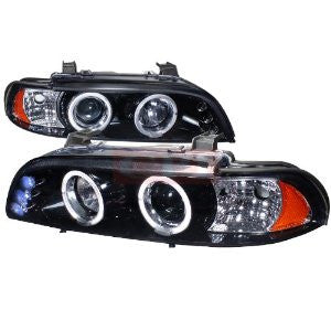 Bmw 5-Series Halo Projector Headlight Gloss Black Housing Smoke Lens