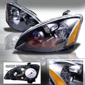 NISSAN 2002-2004 NISSAN ALTIMA HEADLIGHTS/ HEAD LAMPS BLACK-EURO STYLE PERFORMANCE 2002,2003,2004