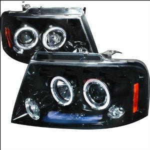 Ford F150 Halo Projector Headlight Gloss Black Housing Smoke Lens