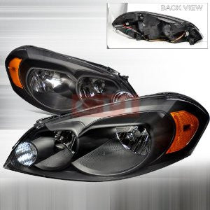 CHEVROLET 06-10 CHEVY IMPALA HEADLIGHTS/ HEAD LAMP /LIGHTS - BLACK   1 SET RH & LH 2006,2007,2008,2009,2010