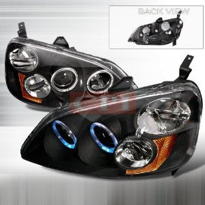 HONDA 2001-2003 HONDA CIVIC DUAL HALO PROJECTOR HEAD LAMPS/ HEADLIGHTS 1 SET RH&LH PERFORMANCE 2001,2002,2003