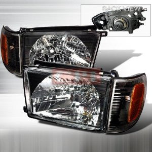 TOYOTA 1999-2002 TOYOTA 4-RUNNER HEAD LIGHTS/ HEAD LAMPS - BLACK-EURO STYLE