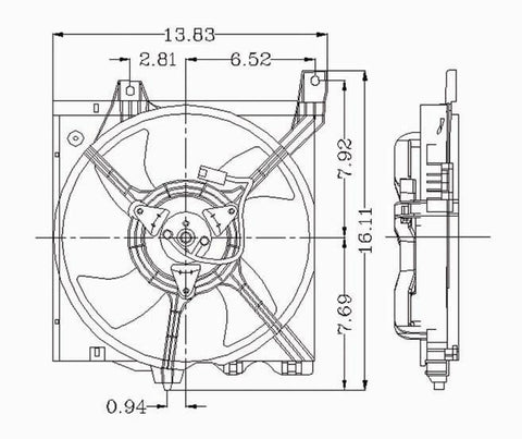 Nissan 91-94 Nissan Sentra 1.6L At Radiator Cooling Fan Assembly (1) Pc Replacement 1991,1992,1993,1994