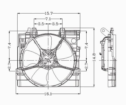 Subaru 97-99 Subaru Legacy 2.5L (From 5/97)/95-99 Legacy 2.2L Radiator Cooling Fan Assembly (1) Pc Replacement 1997,1998,1999
