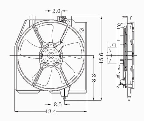 Mazda 95-98 Mazda 3.2.3/323 Protege 1.5L Condenser Cooling Fan Assembly (1) Pc Replacement 1995,1996,1997,1998
