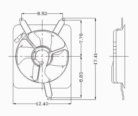 Honda 90-93 Honda Accord/92-96 Honda Prelude L4 Condenser Cooling Fan Assembly (1) Pc Replacement 1990,1991,1992,1993