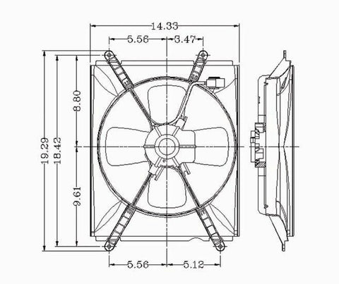 Toyota 92-96 Toyota Camry L4 Condenser Cooling Fan Assembly (1) Pc Replacement 1992,1993,1994,1995,1996