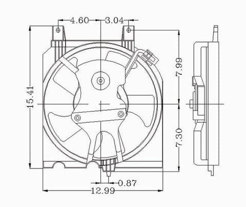 Nissan 91-94 Nissan Sentra 1.6 At (Us Built) Condenser Cooling Fan Assembly (1) Pc Replacement 1991,1992,1993,1994