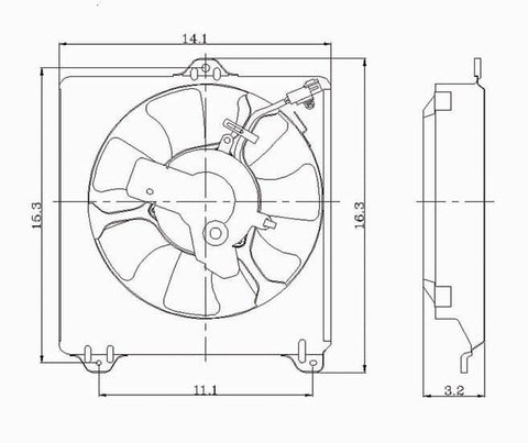 Toyota 96-00 Toyota Rav4 /Rav-4 Condenser Cooling Fan Assembly (1) Pc Replacement 1996,1997,1998,1999,2000