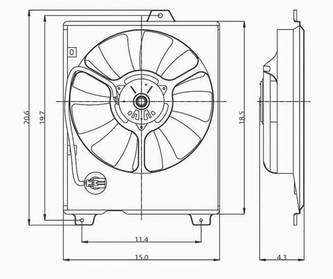 Toyota 98-03 Toyota Sienna Condenser Cooling Fan Assembly (1) Pc Replacement 1998,1999,2000,2001,2002,2003