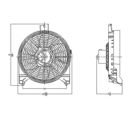 Nissan 07-09 Nissan Titan/Pathfinder Armada Condenser Cooling Fan Assembly (1) Pc Replacement 2007,2008,2009