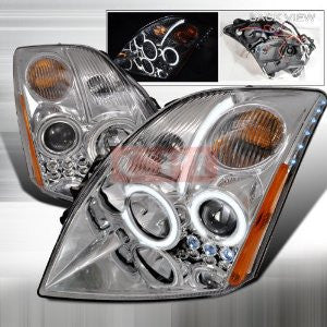 NISSAN 07-08 NISSAN SENTRA CCFL PROJECTOR HEADLIGHT - CHROME - WITH CENTER CCFL BAR & SIDE LED PERFORMANCE 1 SET RH & LH 2007,2008