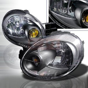 Dodge 2003-2005 Dodge Neon Black Headlights/ Head Lamps-Euro Style