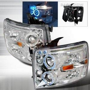 Chevrolet 2007-2008 Chevy Silverado Halo Projector Head Lamps/ Headlights