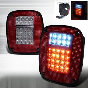 Jeep 87-06 Wrangler Led Tail Lights Red