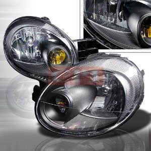 DODGE 2003-2005 DODGE NEON BLACK HEADLIGHTS/ HEAD LAMPS-EURO STYLE PERFORMANCE 2003,2004,2005