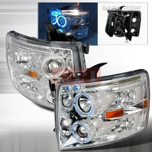 Chevrolet 2007-2008 Chevy Silverado Halo Projector Head Lamps/ Headlights 1 Set Rh&Lh Performance 2007,2008