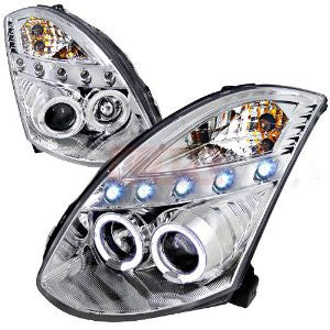 Infiniti G35 2Dr Chrome Housing Projector Headlights Oe Hid Compatible D2 Xenon Bulb Not Included-l