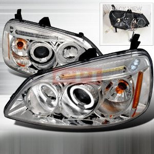 Honda 01-03 Honda Civic Ccfl Projector Headlight Performance 1 Set Rh & Lh 2001,2002,2003