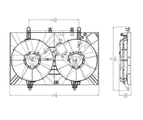 Infiniti 06-08 Infiniti M-35/M-45 Radiator & Condenser Coolinfinitig Fan Assembly (1) Pc Replacement 2006,2007,2008