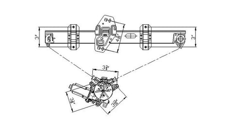 Honda 96-00 Honda Civic Sedan Power Window Regulator Assembly Front Rh (1) Pc Replacement 1996,1997,1998,1999,2000