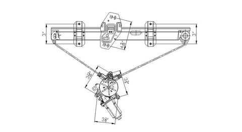 Honda 96-00 Honda Civic Sedan Power Window Regulator Assembly Front Lh (1) Pc Replacement 1996,1997,1998,1999,2000