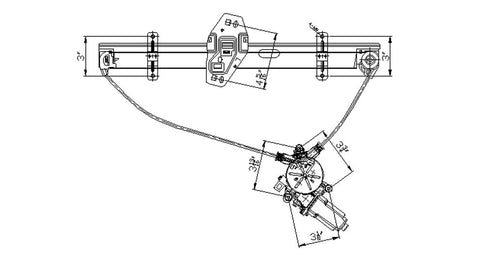 Honda 98-02 Honda Accord Sedan;Power Window Regulator Assembly Front Lh (1) Pc Replacement 1998,1999,2000,2001,2002