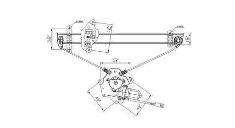 Nissan 95-99 Nissan Sentra Power Window Regulator Assembly Front Rh (1) Pc Replacement 1995,1996,1997,1998,1999