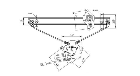 Nissan 95-99 Nissan Sentra Power Window Regulator Assembly Front Lh (1) Pc Replacement 1995,1996,1997,1998,1999