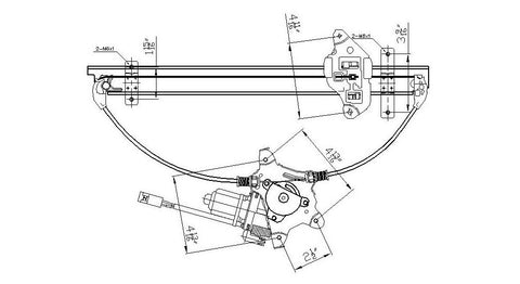 Nissan 95-99 Nissan Maxima Power Window Regulator Assembly Front Lh (1) Pc Replacement 1995,1996,1997,1998,1999