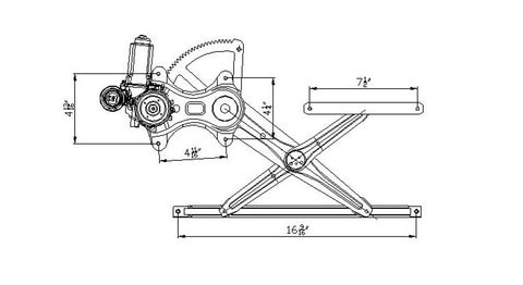 Toyota 03-08 Toyota Corolla Power Window Regulator Assembly Front Rh (1) Pc Replacement 2003,2004,2005,2006,2007,2008