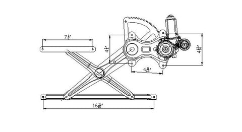 Toyota 03-08 Toyota Corolla Power Window Regulator Assembly Front Lh (1) Pc Replacement 2003,2004,2005,2006,2007,2008