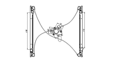 Dodge 01-03 Dodge Caravan/Chrysler Town & Country Power Window Regulator Assembly Front Rh (1) Pc Replacement 2001,2002,2003