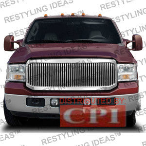 Ford 2005-2007 Ford Superduty F250/350 Chrome Vertical Narrow Bar Abs Grille Performance