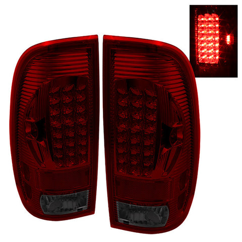 Ford F150 Styleside 97-03 / F250/350/450/550 Super Duty 99-07 LED Tail Lights - Red Smoke