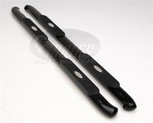 Ford F-150 Pickup 04-08 Ford F150 Sup Crew Cab Oval Tubes Black Nerf Bars & Tube Side Step Bars Stainless
