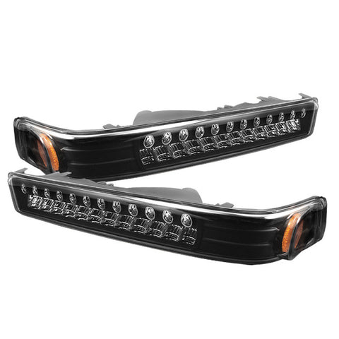 Chevy S10 / Blazer 98-03 LED Amber Bumper Lights - Black