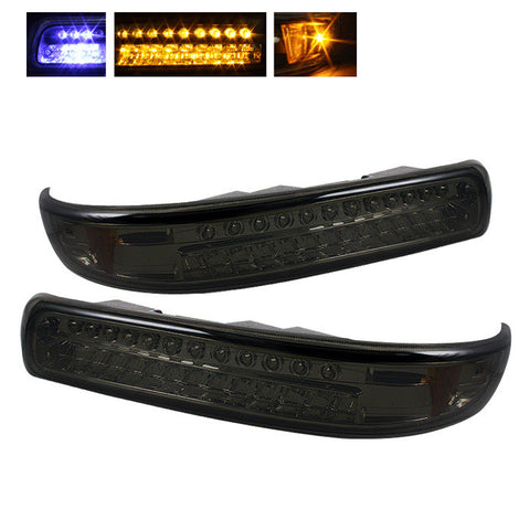 Chevy Silverado 99-02 LED Amber Bumper Lights - Smoke